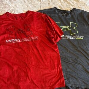 Under Armour Red and Dark Gray Logo Tees
